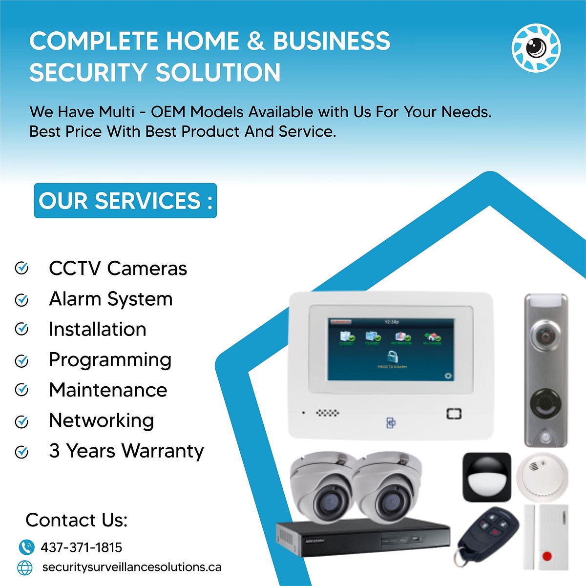 Home Alarm System In Brampton Security Alarm SS Solution by