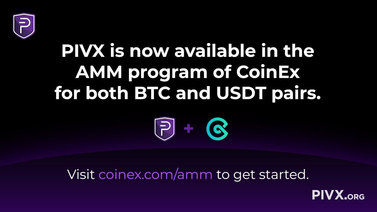 PIVX is Available in CoinEx Automated Market Making AMM | by PIVianX |  Medium