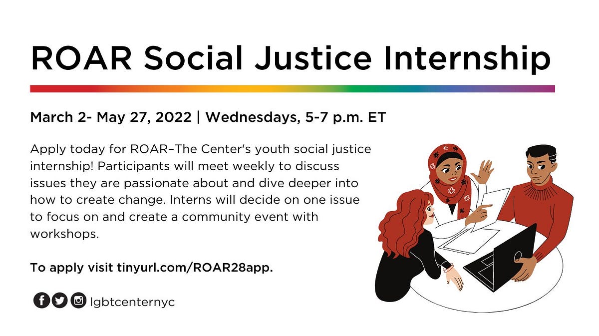 LGBT Center ROAR Social Justice Internship — Now Accepting High School
