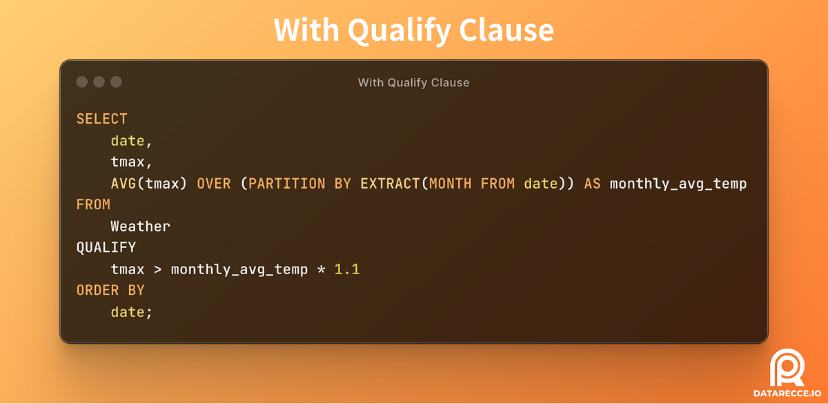 Analytical SQL Tips Series —Qualify Clause | by Douenergy | In the ...