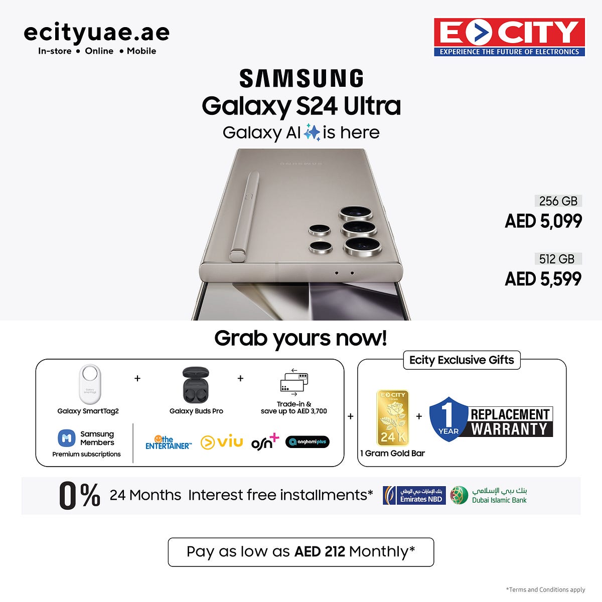 Unleash Luxury: Samsung S24 Ultra + Free Gold Bar, Warranty &amp; 0% ...
