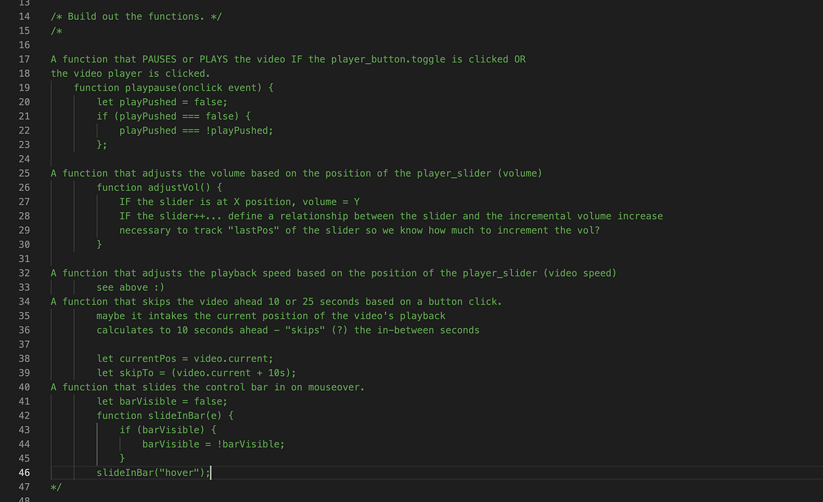 JavaScript30 — Day 11, Pt. 1. Today I worked halfway through building ...