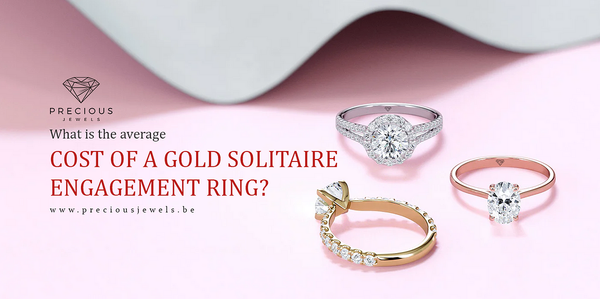 What is the average cost of a gold solitaire engagement ring by