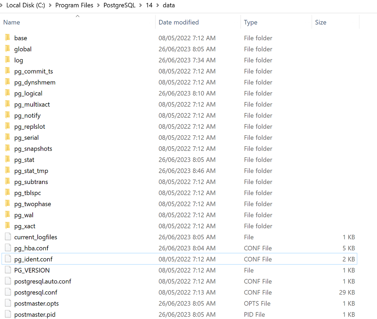 Reset Postgresql