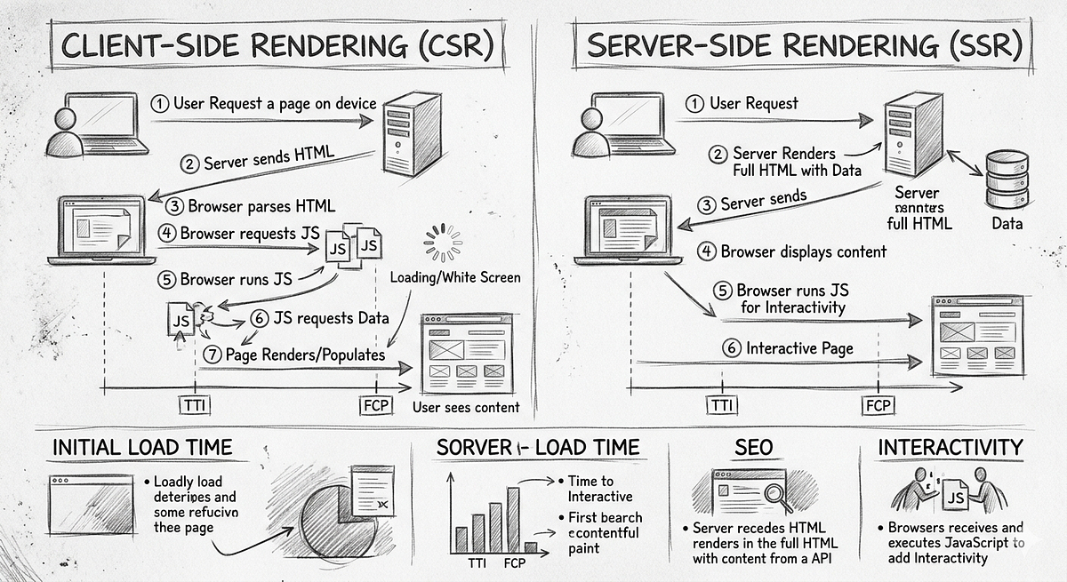 SSR vs CSR in React: A Practical Comparison | by Manpreetkamboj | May ...