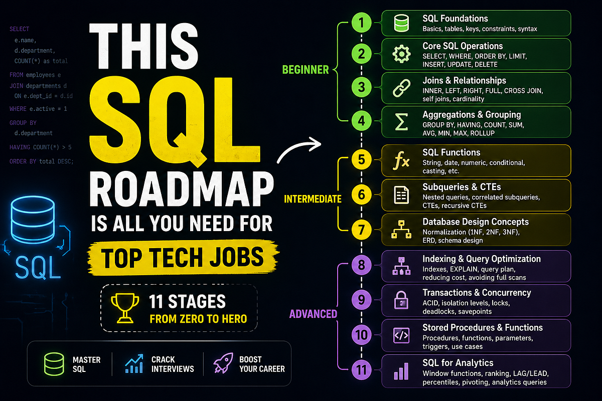 This SQL Roadmap Is All You Need for Top Tech Jobs | by The Latency ...