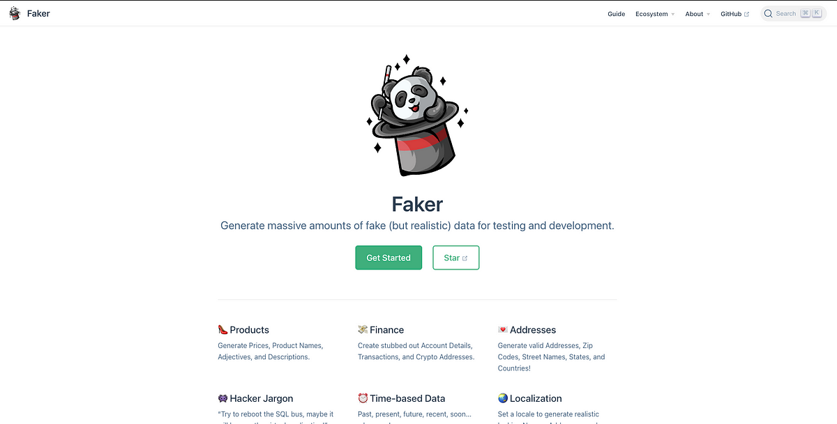 Faker.js UI - Test Data Generator - Made with Vue.js