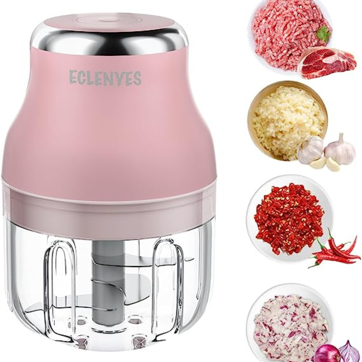 Pink PowerChop: 250ML Electric Garlic Chopper, Veggie Blender for Easy  Cooking!, by iohhjghjhj