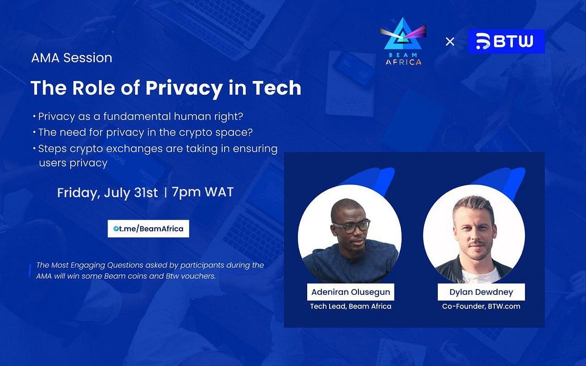 🌟 AMA Recap: BEAM Africa featuring Dylan Dewdney, Co-Founder, Btw.com🌟 |  by Beam Africa | Beam Africa | Medium