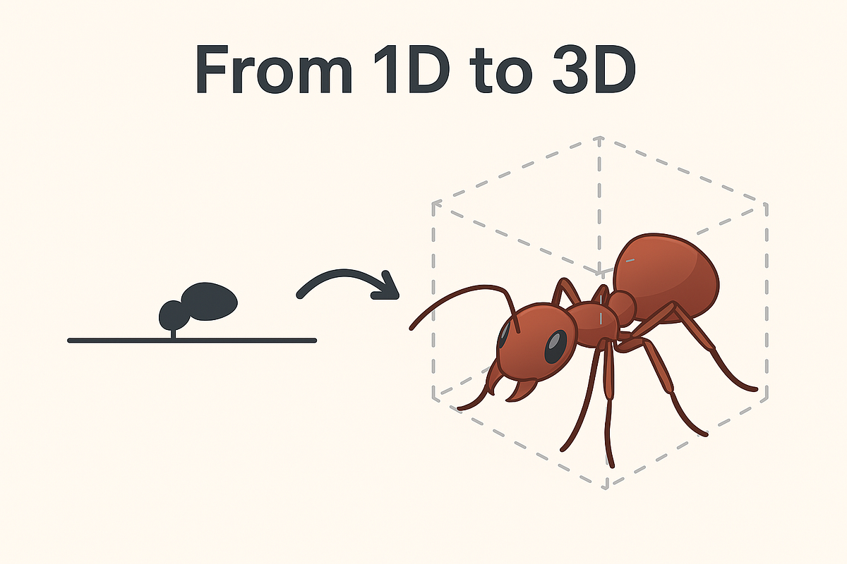 OBINFrom line to life: How a one‑dimensional ant transforms into 3D ...