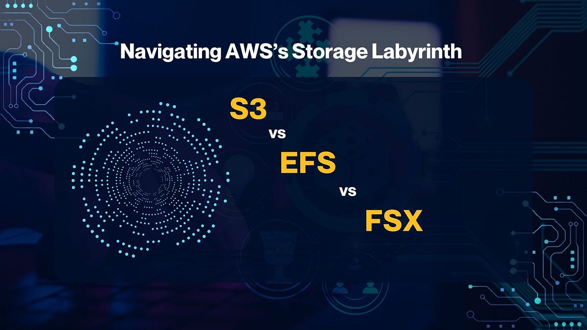 S3 vs. EFS vs. FSx Navigating AWS’s Storage Labyrinth by Sudhir