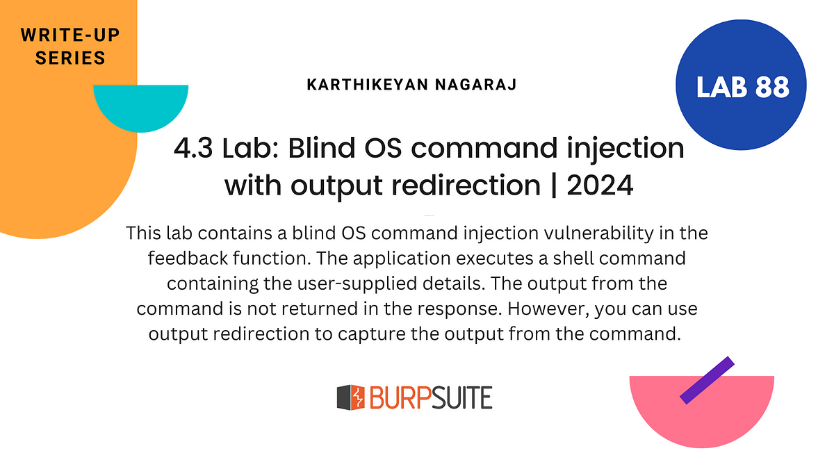 4.3 Lab: Blind OS command injection with output redirection | 2024