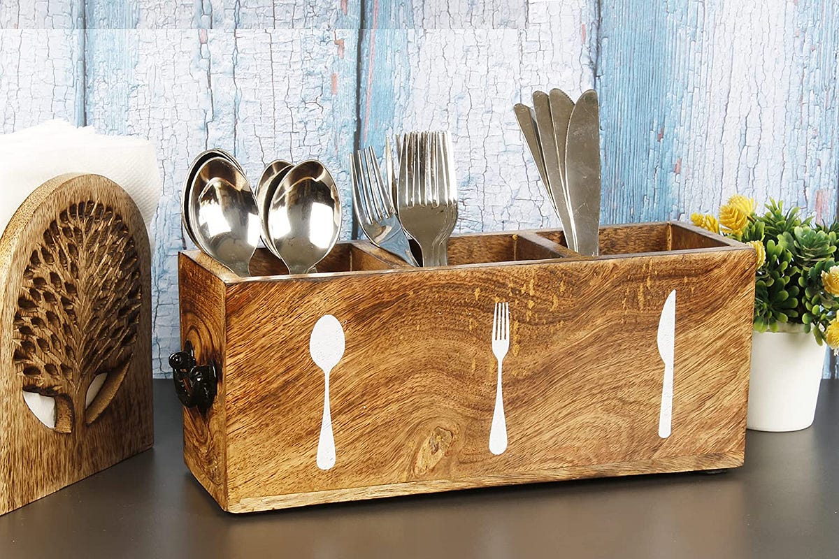 Wooden Kitchen Utensil Holder. The wooden kitchen utensil holder is