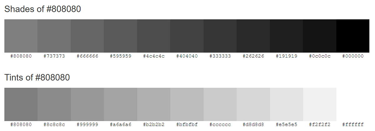 Shades Of Dark Grey Color Scheme » Gray »