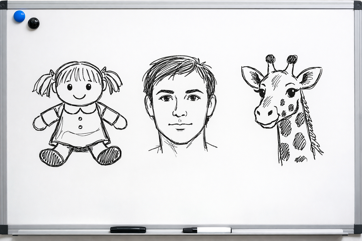 Giraffe, muppet, or human?