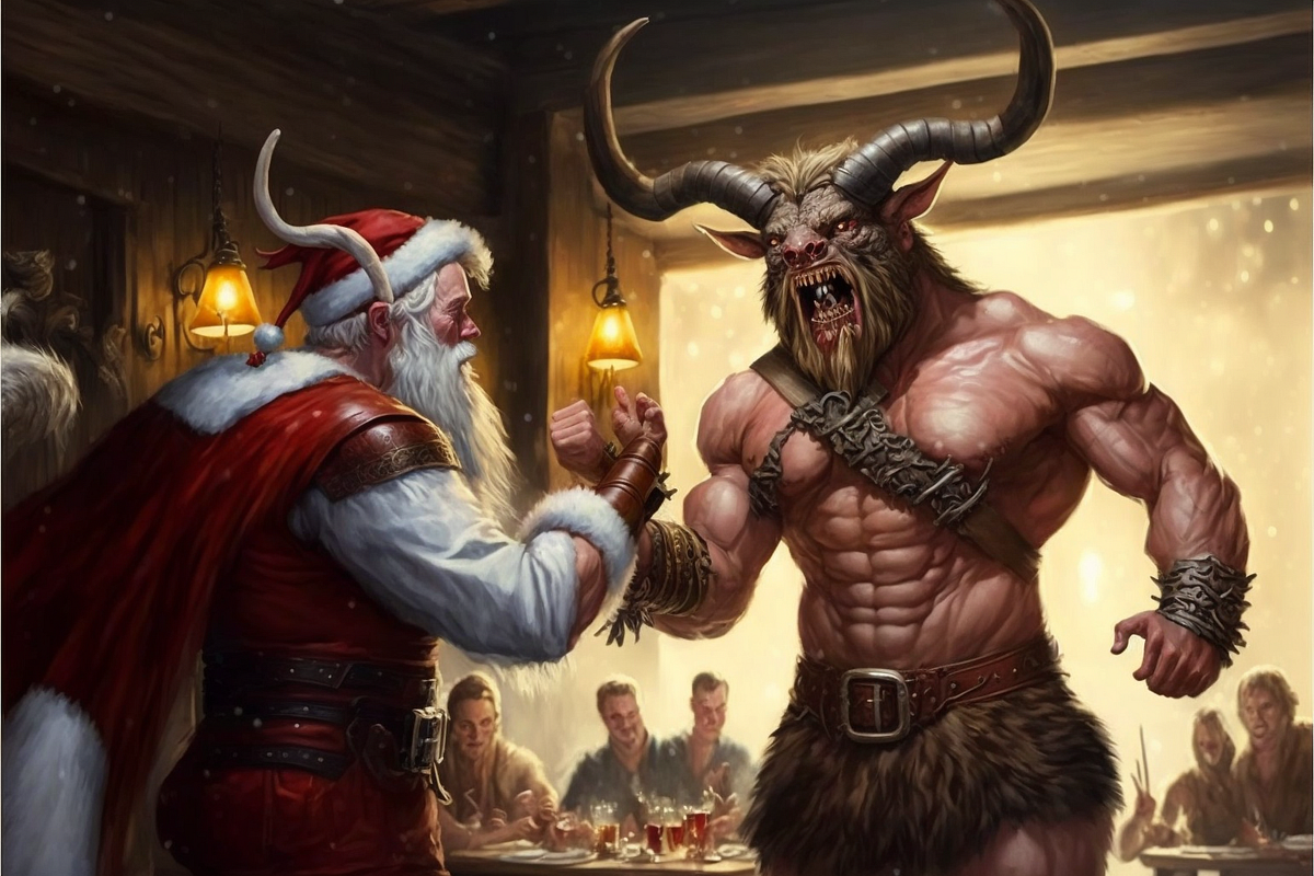 Krampus vs Santa Claus The Fight to End All Fights by The Fascinating Paul Mansfield