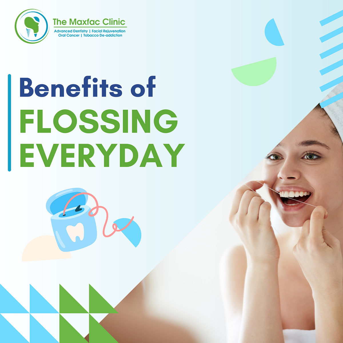 Benefits of flossing Everyday. Many follow different workouts and food