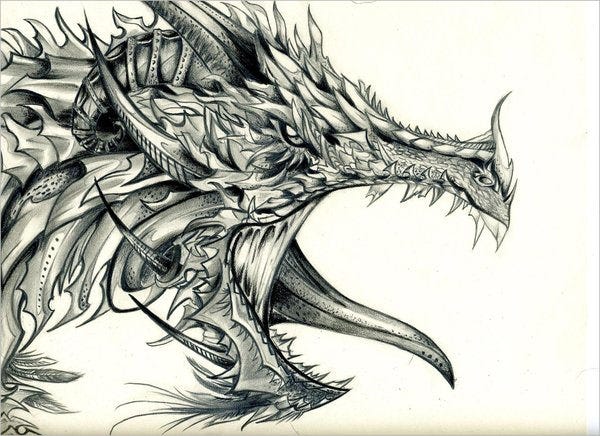 drawings of dragons realistic