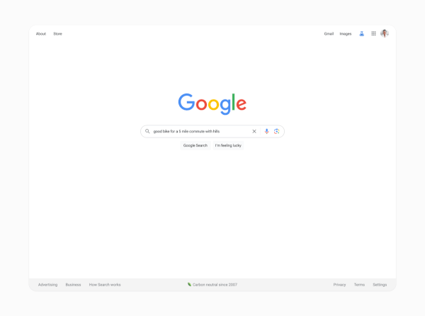 Google Search Generative Experience. Shop with generative Search example