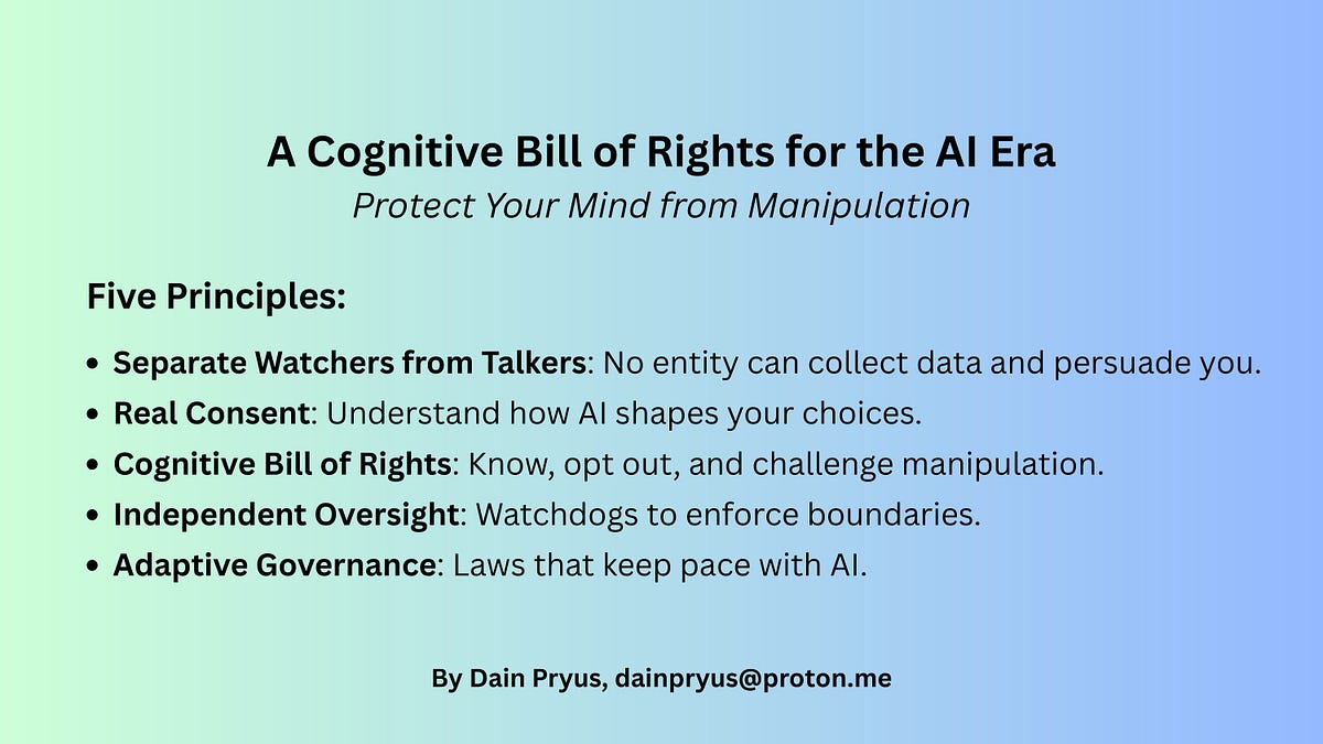 AI Is Stealing Your Mind: A Call for Cognitive Liberty — Why We Need a ...