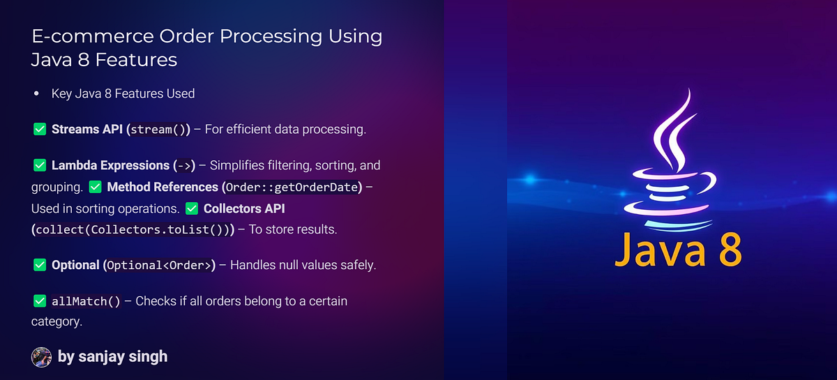 E-commerce Order Processing Using Java 8 Features | by Sanjay Singh ...
