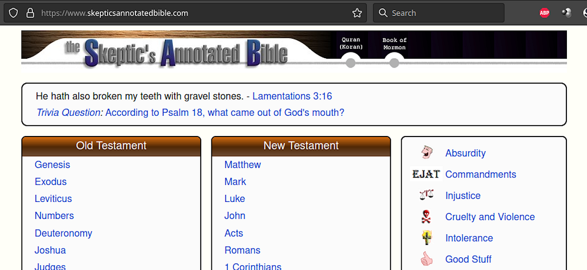 The Skeptics Annotated Bible. A Brief Introduction | by Unperson