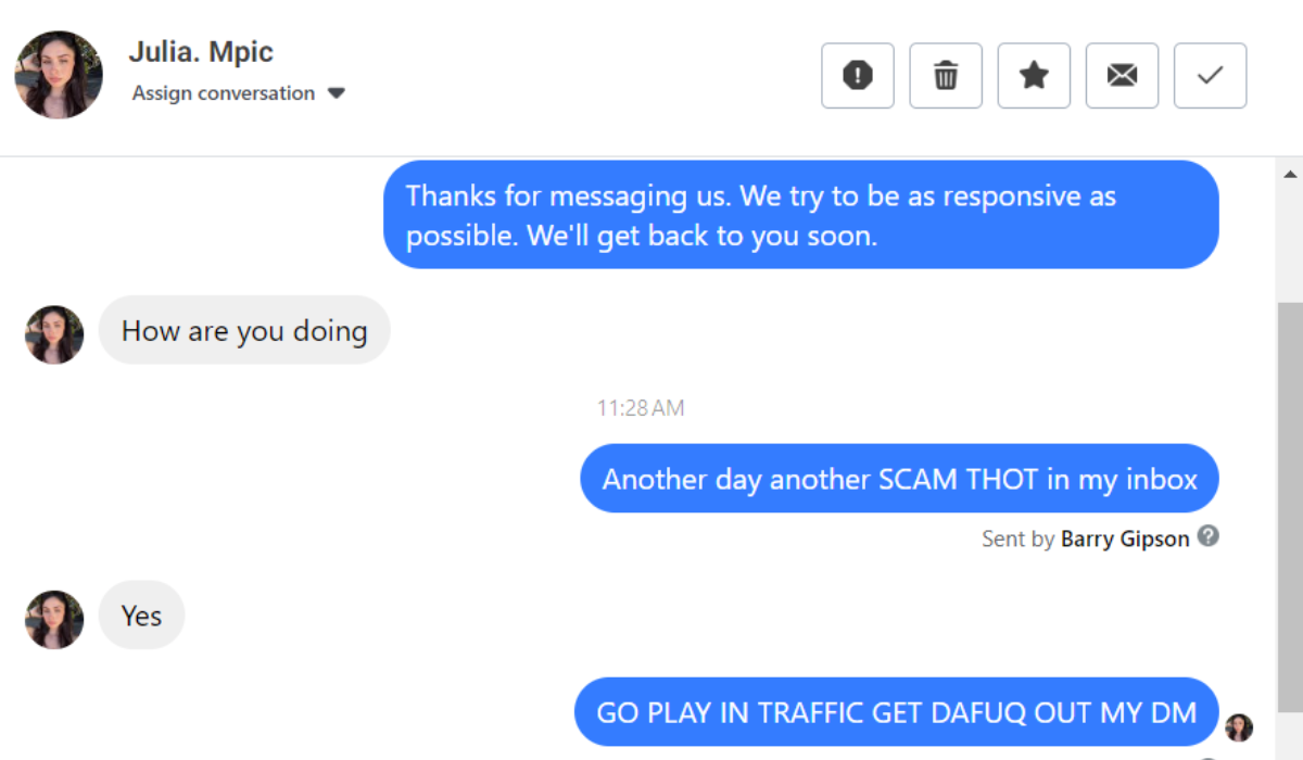 How I create story content from Facebook scammer DMs