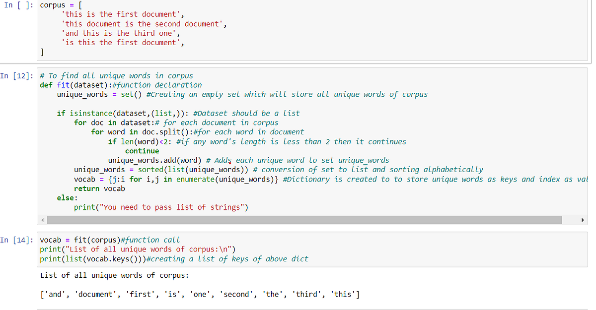 How to find all unique words in document(corpus) in python - Mohd Rafi ...