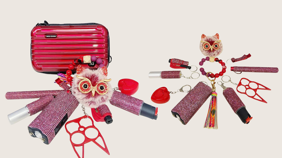 Hot Pink Self Defense Keychain Set For Women Review! Easy Life Goods