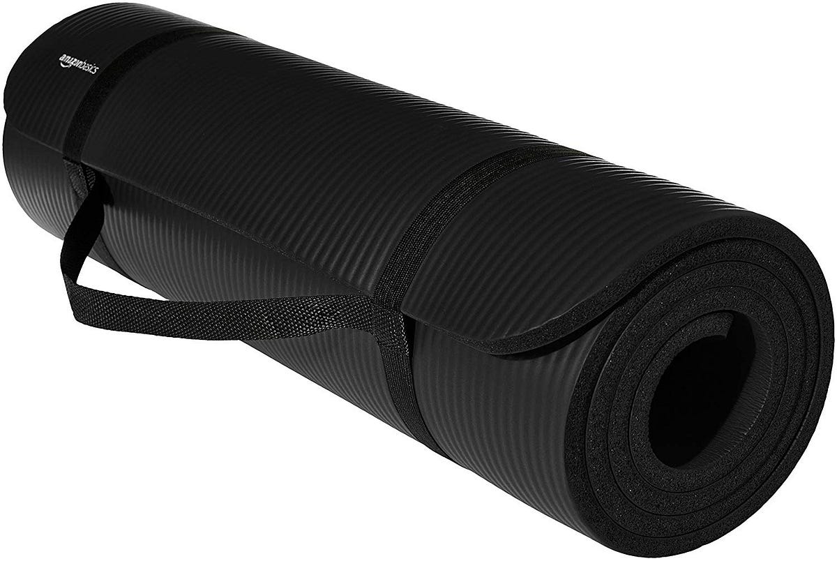 AmazonBasics 13mm Extra Thick Yoga and Exercise Mat with Carrying Strap