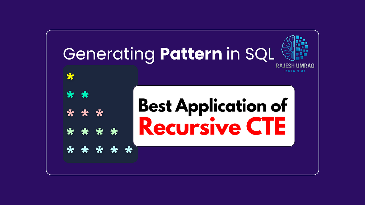 Generate a Star Pattern in SQL using Recursive CTE (Pattern P(20)) | by ...