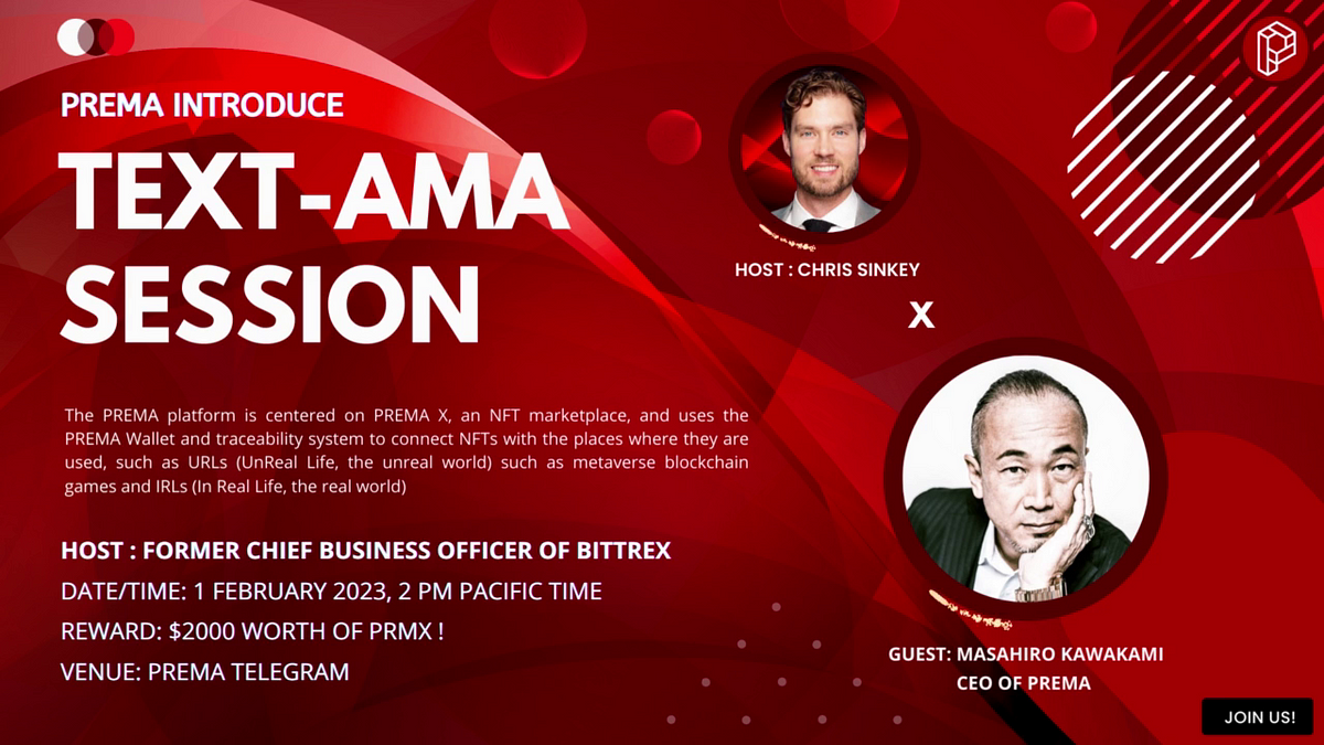 Recap-3/3] AMA Session with Chris Sinkey x CEO of PREMA! (Feb 1, 2023), by  PRMX.IO