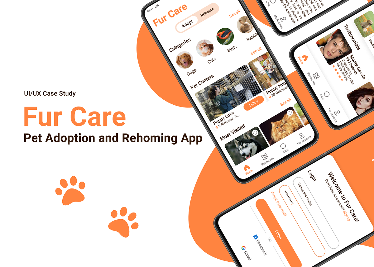 Fur Care Pet Adoption and Rehoming App — UX Case Study by Alwyn Antony Medium