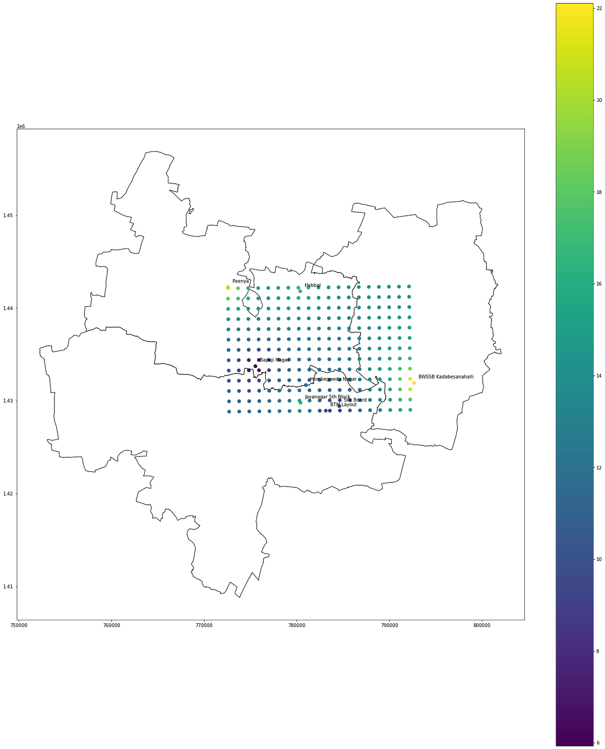 Inverse Distance Weighting Interpolation in Python | by Pareekshith ...