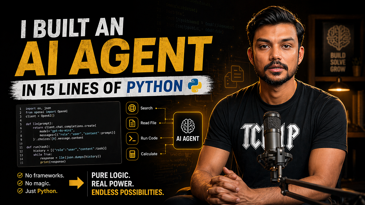 I built an AI agent in 15 lines of Python. Here’s the whole thing. | by ...