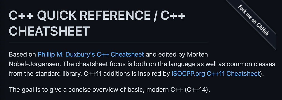 This is the biggest C++ cheat sheet | by Manpreet Singh | Medium