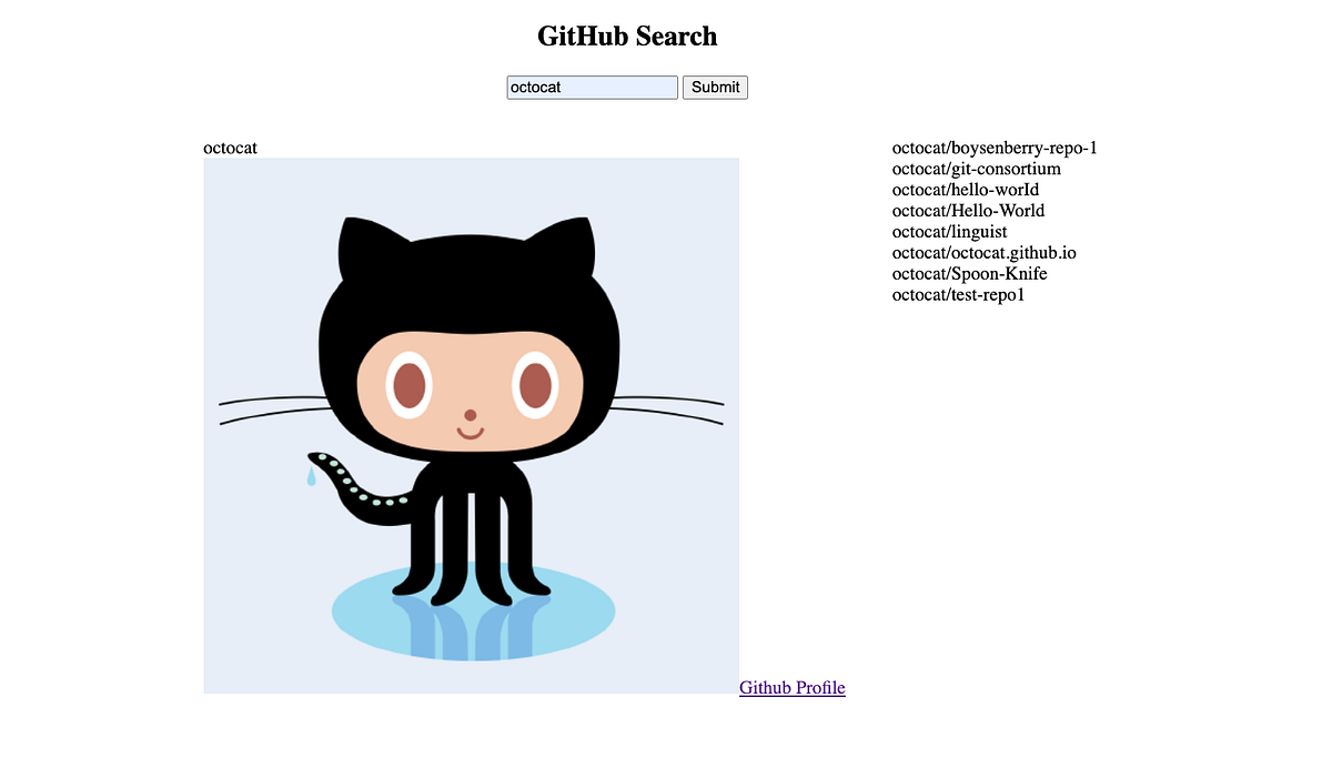 Search App Using External Github API | by Sbasken | Medium