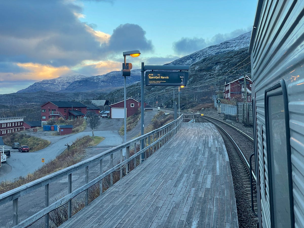 Arctic Circle Train passing through snowy landscape