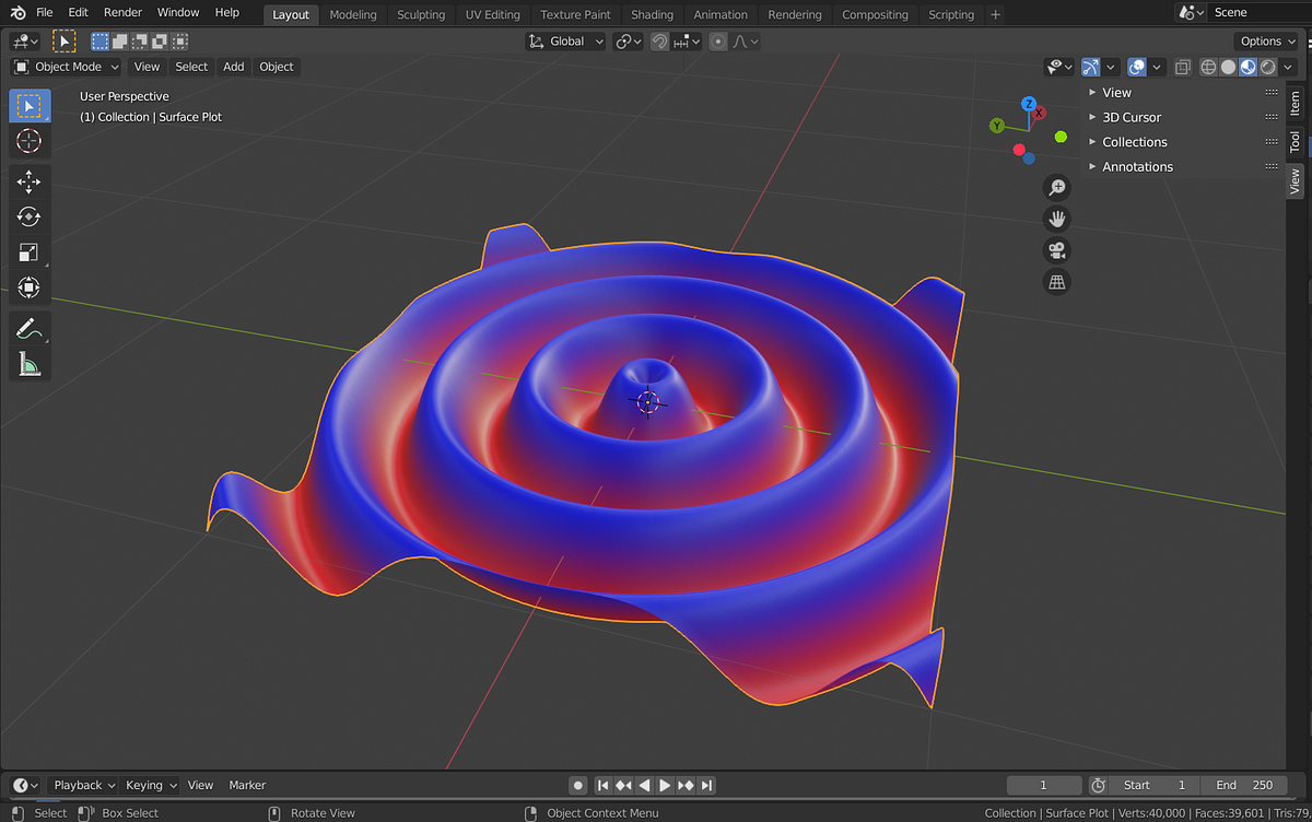3D Surface Plots in Blender. Blender is a very powerful 3D graphics
