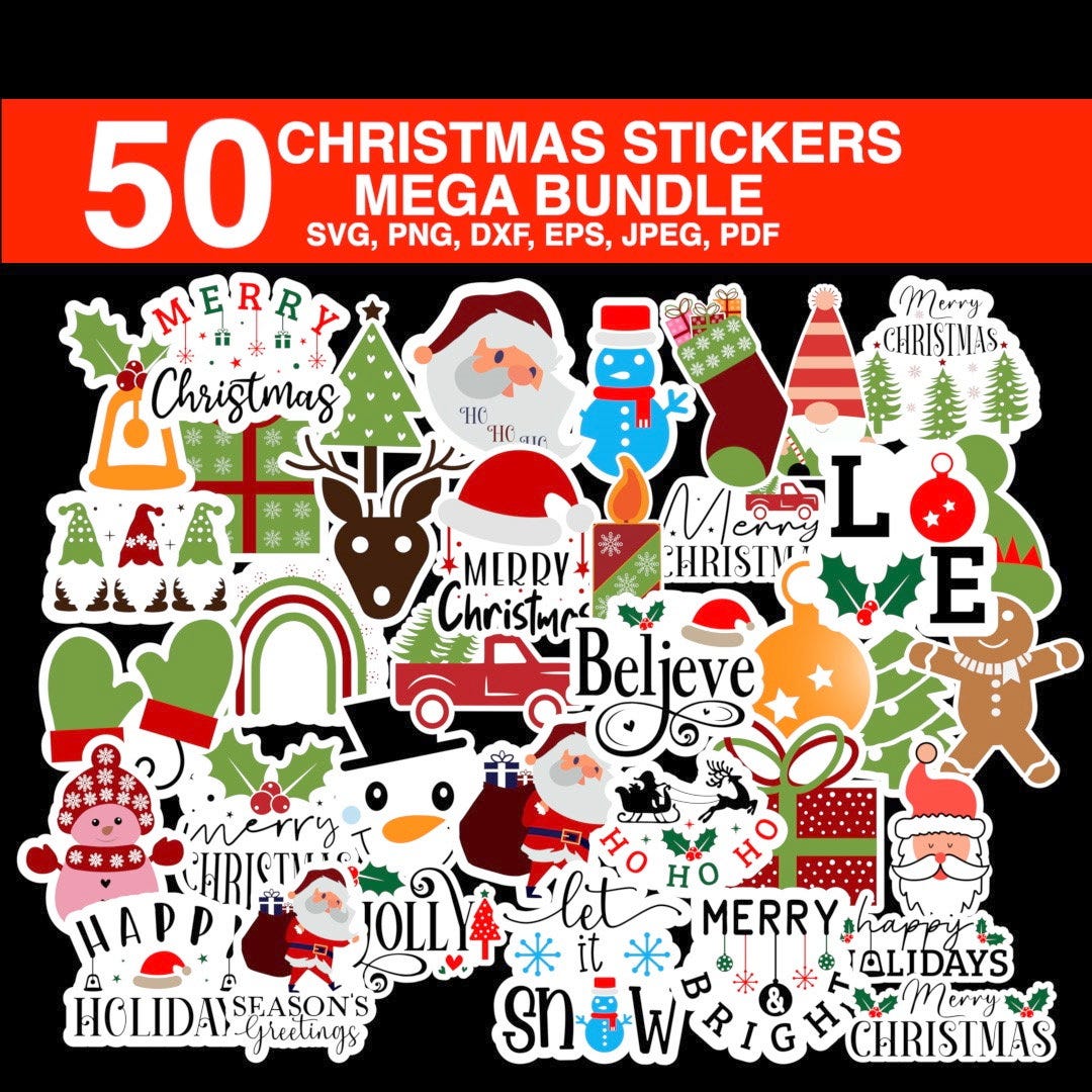 50 Christmas Stickers Svg Png Bundle - 1*5TZ0jzjx IJZFjII20F Og 
