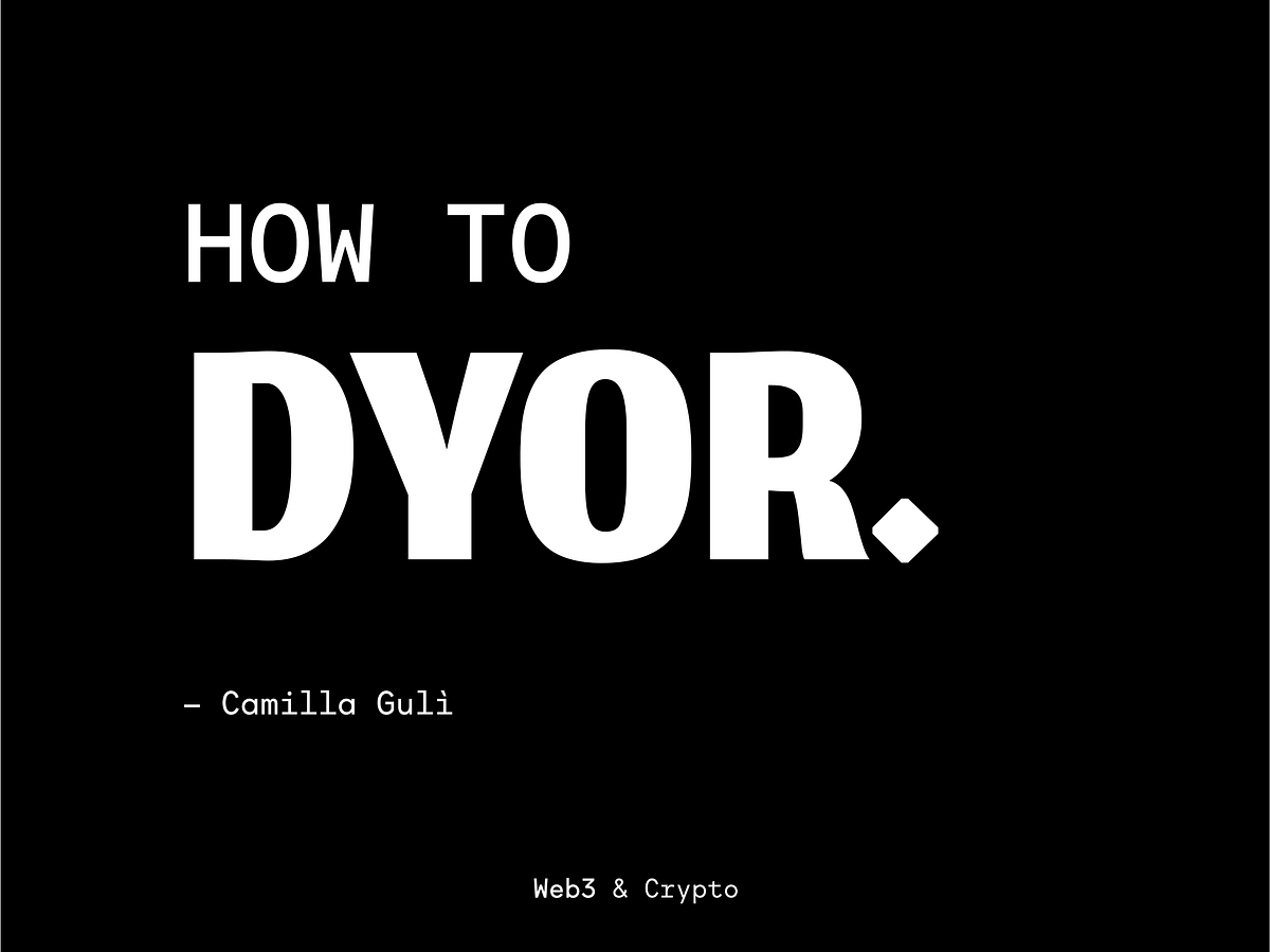 How to DYOR: Top 6 Crypto Research Tools Every Investor Needs | by Camilla  Gulì | Medium