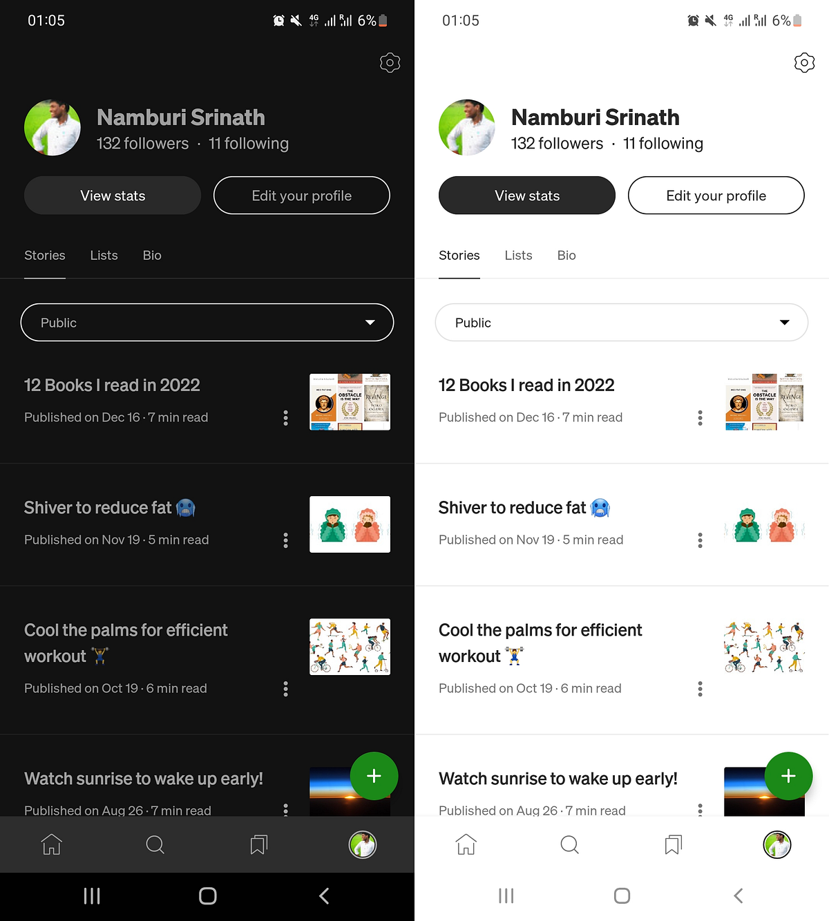 Light mode vs Dark mode. Spoiler alert — If you are reading this… by