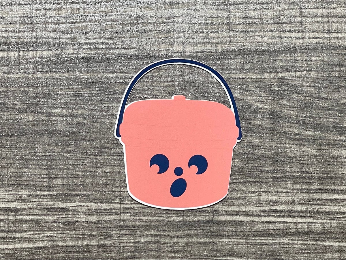 McBoo Halloween Bucket Glossy Laminated Sticker by Philip Bowman