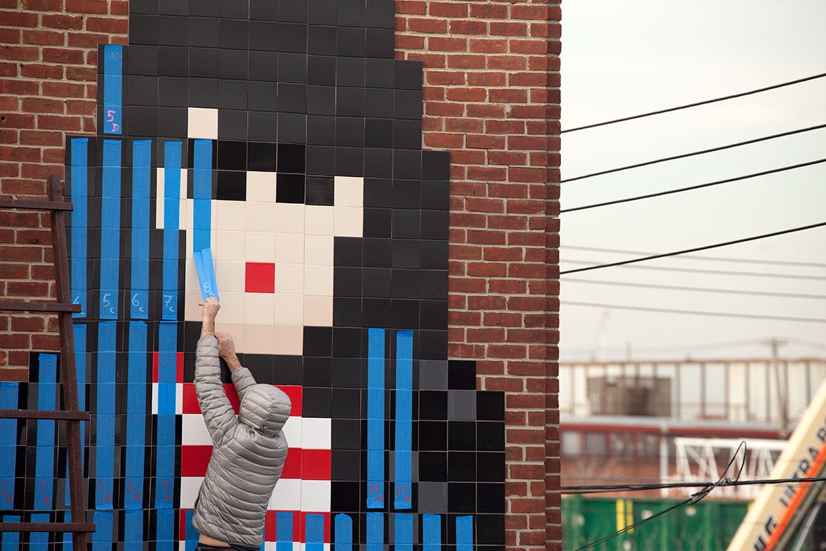 Invader street art deals