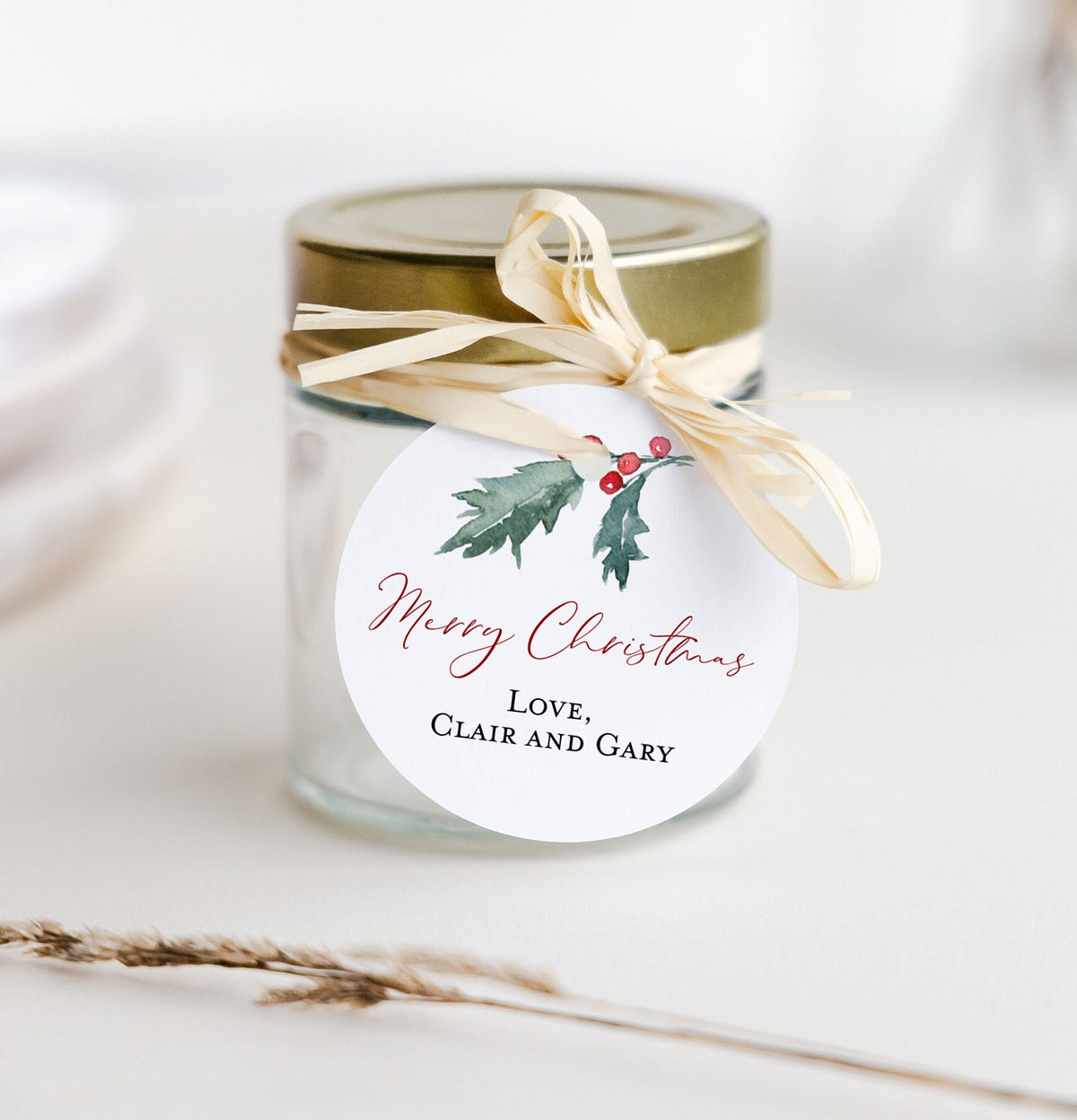 Round Favor Tag Template, Holiday Tag, Christmas Round Gift Tag ...