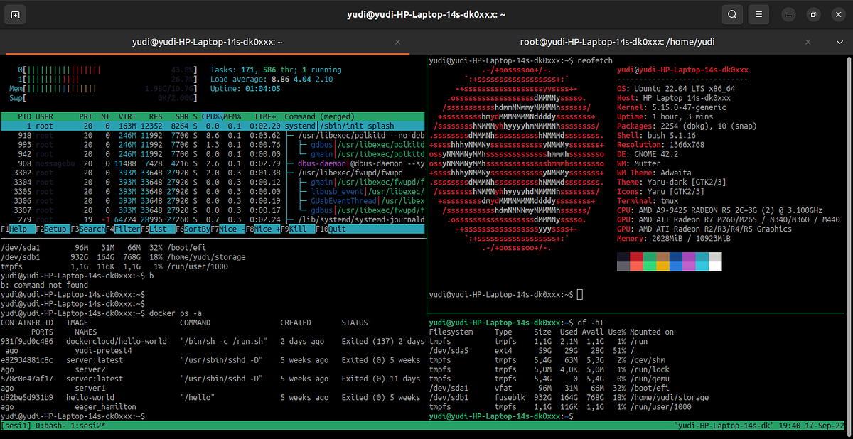Cara Menggunakan Tmux (Terminal Multiplexer) by Yudi putra wiratama