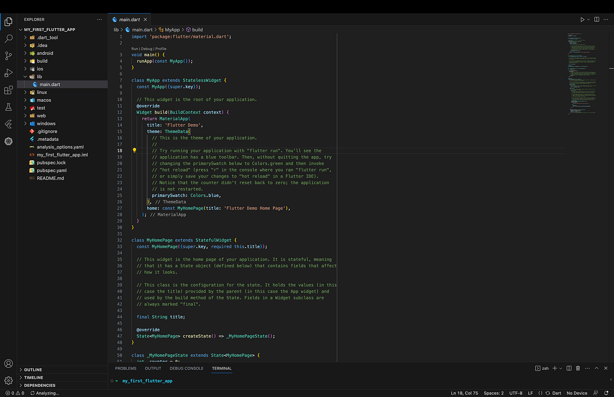 Getting Started on Flutter World: Part 2— Basic Structure and Running a ...