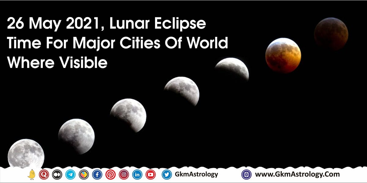 26 May 2021, Lunar Eclipse Time For Major Cities Of World Where at