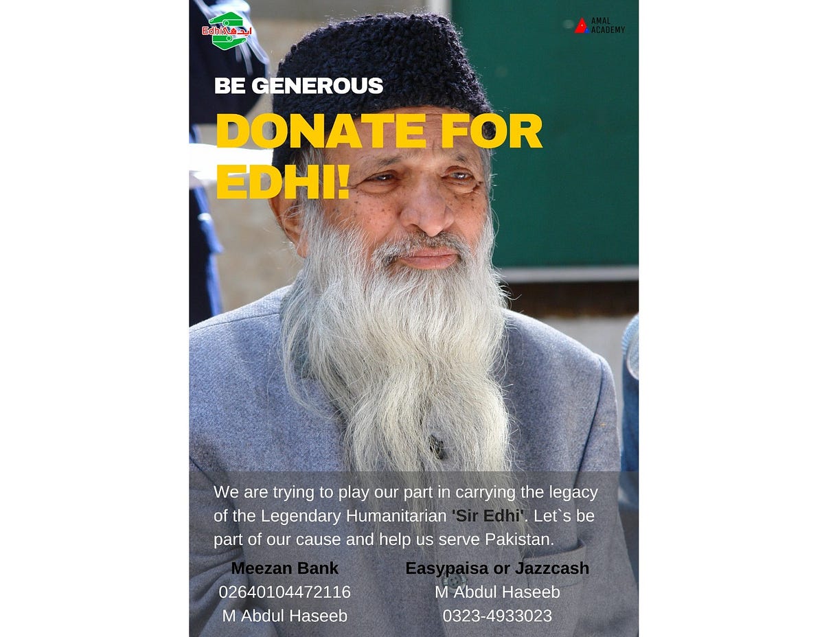 Funds Collection for Edhi Foundation by Noor Fatima Medium