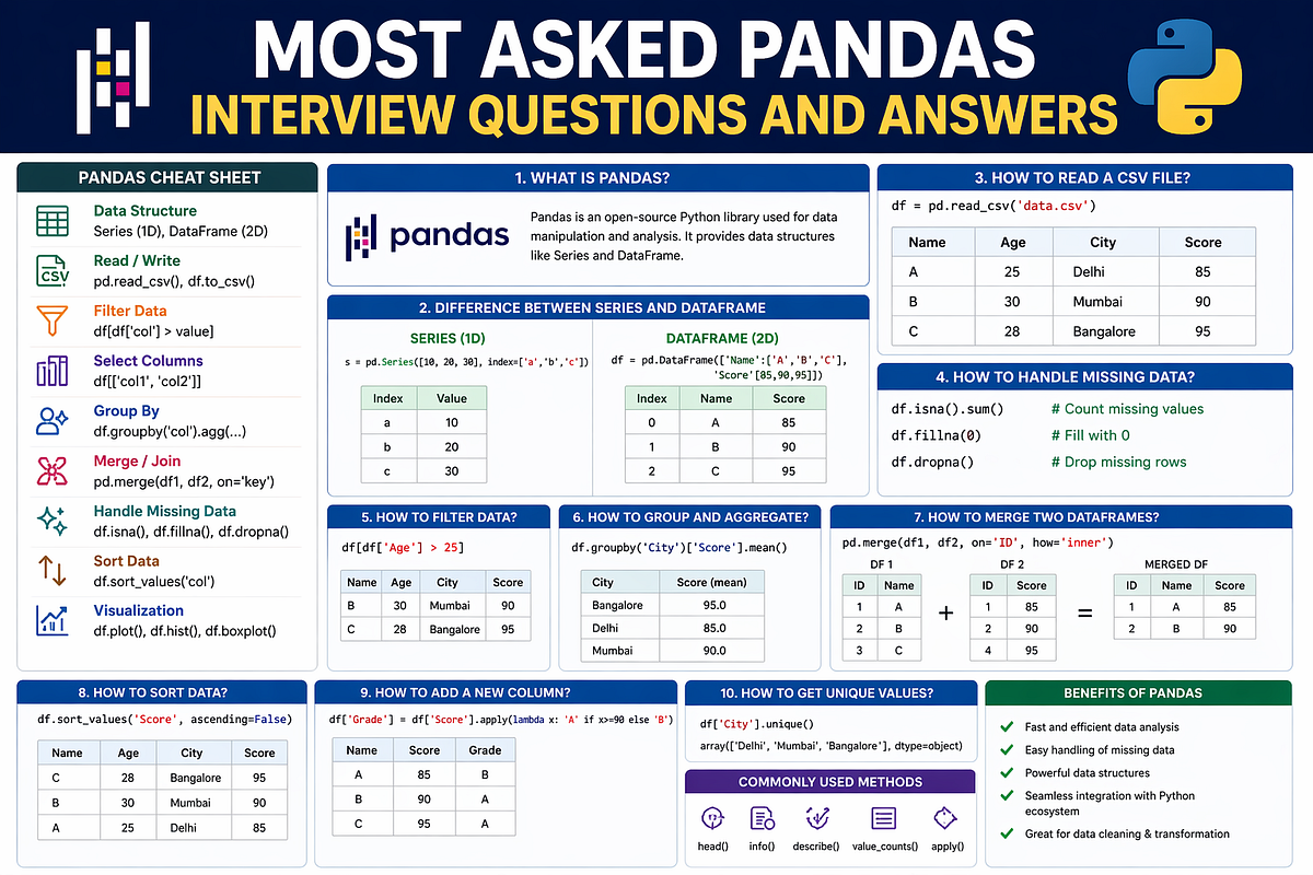 Master Pandas Interviews: Most Asked Questions & Answers | by Rupa ...